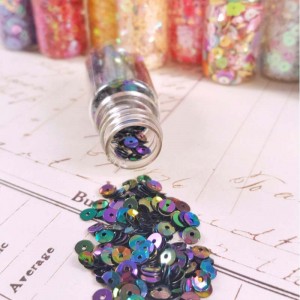 Пайетки Craftstory чёрные перламутровые
